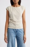 Wit & Wisdom Cap Sleeve Ruched Top In Neutral