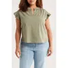 Wit & Wisdom Cap Sleeve Woven Shirt In Green