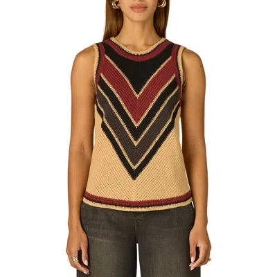 Wit & Wisdom Chevron Sleeveless Sweater In Multi