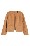 Wit & Wisdom Collarless Crop Jacket In Candy Yam