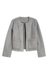 Wit & Wisdom Collarless Crop Jacket In Heather Graphite