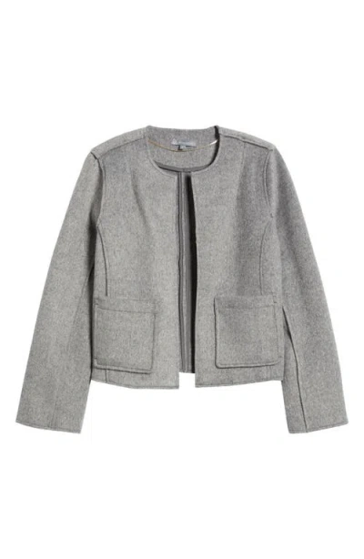Wit & Wisdom Collarless Crop Jacket In Heather Graphite