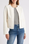 Wit & Wisdom Collarless Crop Jacket In Ivory