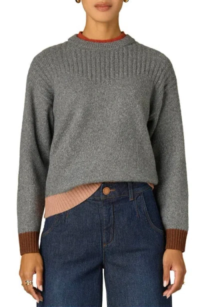 Wit & Wisdom Crewneck Rib Sweater In Blue
