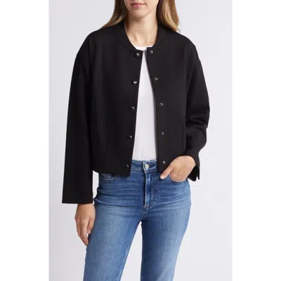 Wit & Wisdom Crop Bomber Jacket In Black