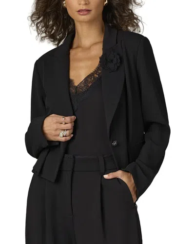 Wit & Wisdom Crop Single Button Blazer In Black