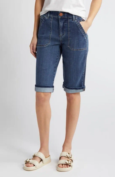 Wit & Wisdom Cuffed Denim Shorts In Indigo