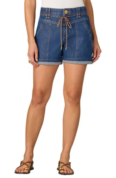 Wit & Wisdom Denim Drawstring Shorts In Blue