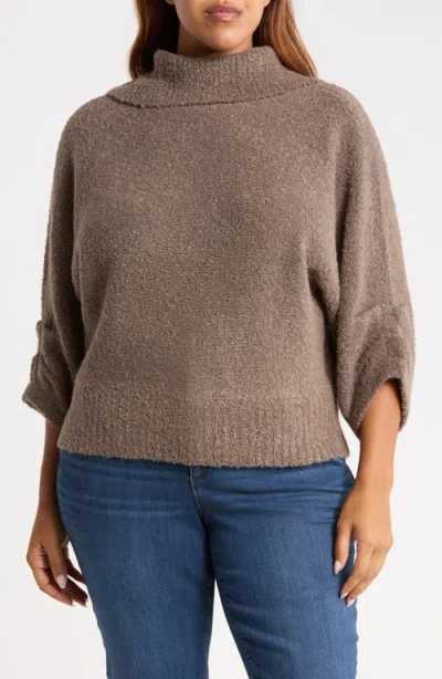 Wit & Wisdom Dolman Blouson Sleeve Sweater In Brown