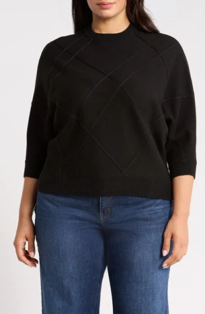 Wit & Wisdom Dolman Sleeve Crewneck Sweater In Black