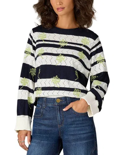 Wit & Wisdom Double Layer Round Neck Sweater In Black