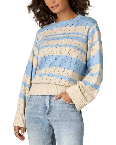 Wit & Wisdom Double Layer Round Neck Sweater In Blue