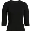 Wit & Wisdom Elbow Sleeve Rib Sweater In Black