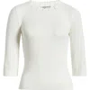 Wit & Wisdom Elbow Sleeve Rib Sweater In Off White