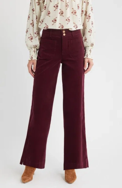 Wit & Wisdom Emma 'ab'solution Wide Leg Corduroy Pants In Purple
