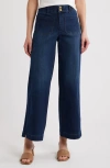 Wit & Wisdom Emma Patch Pocket High Waist Wide Leg Jeans In Indigo