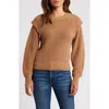 Wit & Wisdom Extended Shoulder Sweater In Caramel Brown