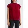 Wit & Wisdom Extended Sleeve Velvet Top In Raspberry Rose
