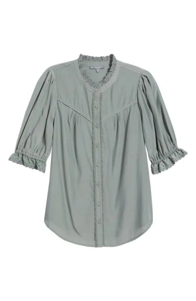 Wit & Wisdom Eyelet Accent Top In Deep Seagrass