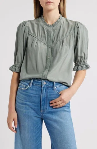 Wit & Wisdom Eyelet Accent Top In Green