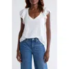 Wit & Wisdom Eyelet Flutter Sleeve Jersey T-shirt