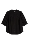 Wit & Wisdom Eyelet Peasant Blouse In Black