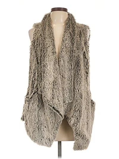 Pre-owned Wit & Wisdom Faux Fur Vest In Gray