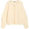 Wit & Wisdom Faux Pearl Trim Cardigan In Neutral