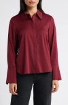 Wit & Wisdom Flare Cuff Button-up Shirt In Wine