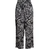 Wit & Wisdom Floral Cotton Blend Crop Pants In Black Off White
