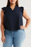 Wit & Wisdom Flutter Sleeve Jersey Top