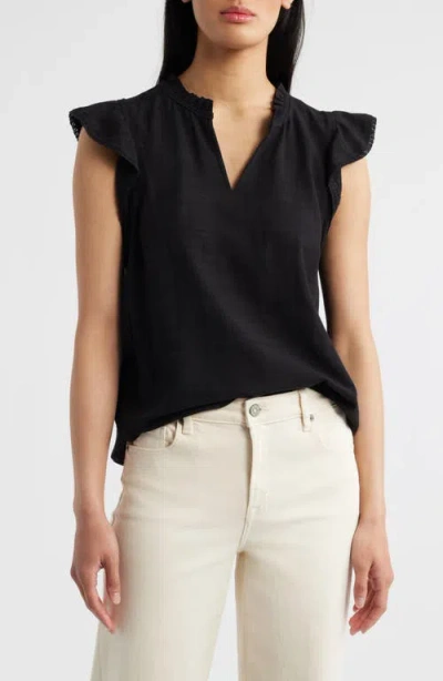 Wit & Wisdom Flutter Sleeve Jersey Top