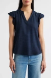 Wit & Wisdom Flutter Sleeve Jersey Top