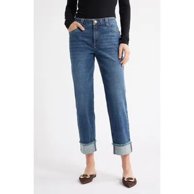 Wit & Wisdom Frayed High Waist Ankle Straight Leg Jeans