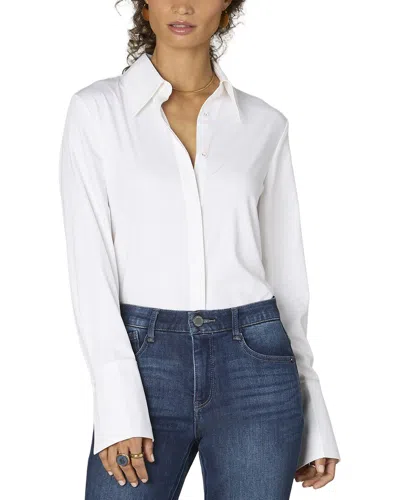 Wit & Wisdom French Cuff Hidden Placket Top In White