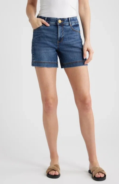Wit & Wisdom Gracie High Waist Cotton Blend Denim Shorts In Blue