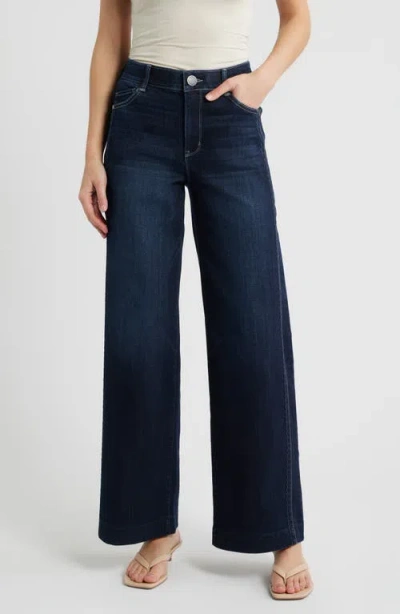 Wit & Wisdom Gracie Skyrise Double Side Seam Wide Leg Jeans In Blue