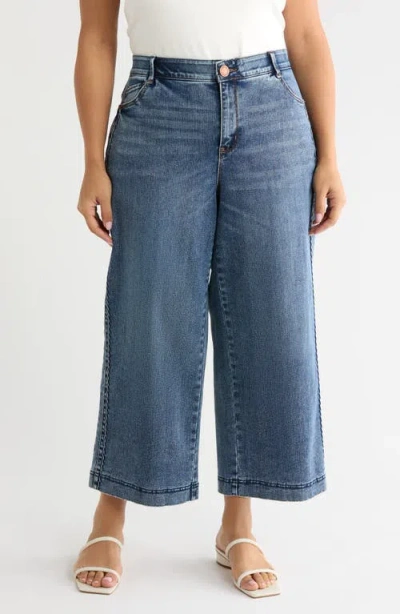 Wit & Wisdom Gracie Skyrise Double Side Seam Wide Leg Jeans In Blue