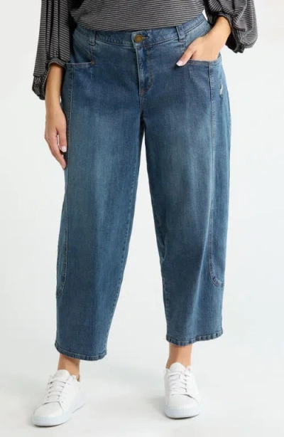 Wit & Wisdom High Waist Ankle Barely Barrel Jeans In Blue