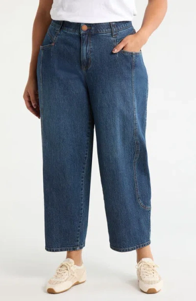 Wit & Wisdom High Waist Ankle Barely Barrel Jeans In Blue