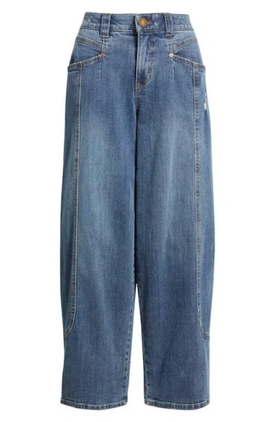Wit & Wisdom High Waist Barely Barrel Jeans In Blue