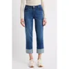 Wit & Wisdom High Waist Cuff Hem Jeans In Blue