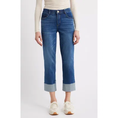 Wit & Wisdom High Waist Cuff Hem Jeans In Blue