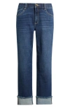 Wit & Wisdom High Waist Fray Hem Jeans In Blue