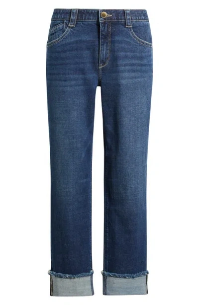 Wit & Wisdom High Waist Fray Hem Jeans In Blue