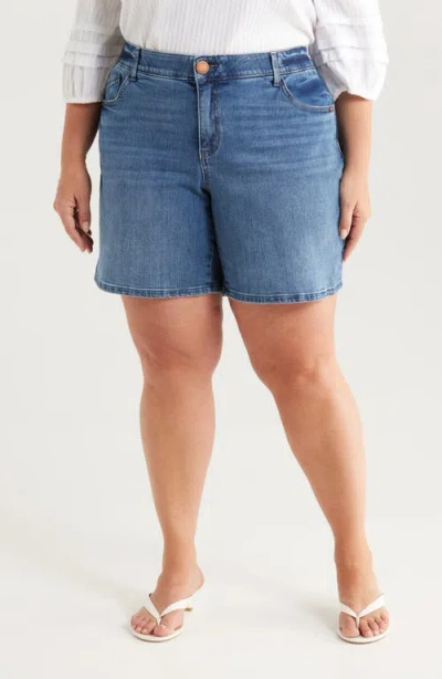 Wit & Wisdom High Waist Mid Thigh Relaxed Denim Shorts