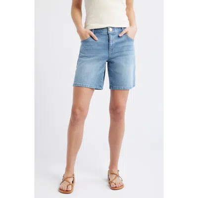 Wit & Wisdom High Waist Relaxed Denim Shorts In Blue