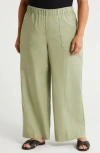 Wit & Wisdom High Waist Stretch Linen Blend Pants In Pistachio