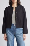 Wit & Wisdom Knit Bomber Jacket In Charcoal Indigo Multi