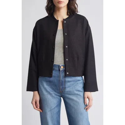 Wit & Wisdom Knit Bomber Jacket In Charcoal Indigo Multi